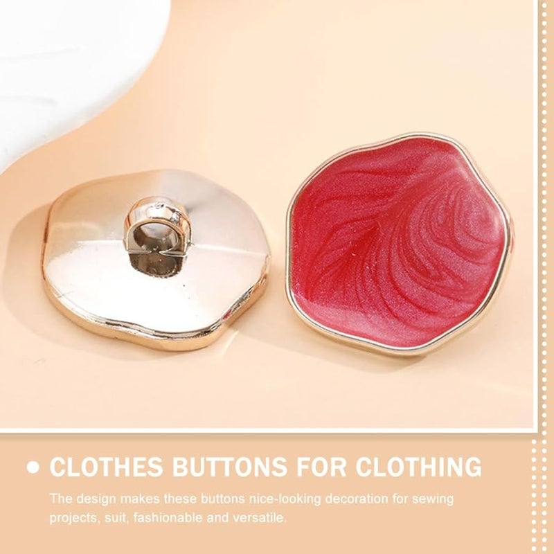 Irregular Polygon Sewing Buttons 25mm 20pcs Red For Coat Replacement DIY Fashionable - Image 3